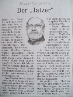 Artikel aus dem Hamburger Abendblatt über Dieter Roloff